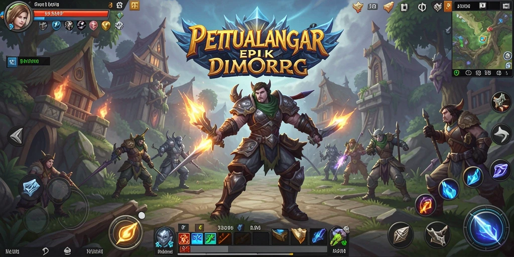 Screenshot menampilkan pertempuran epik dalam game MMORPG 5RT.