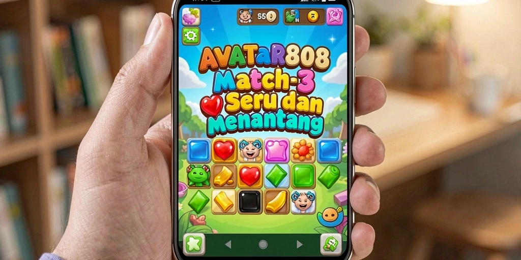 Tampilan gameplay seru dalam AVATAR808 saat mencocokkan objek.