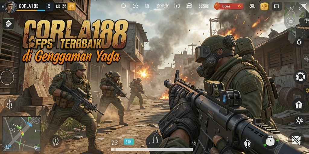 Tampilkan gameplay mendebarkan dari CORLA188 dengan aksi FPS intens.