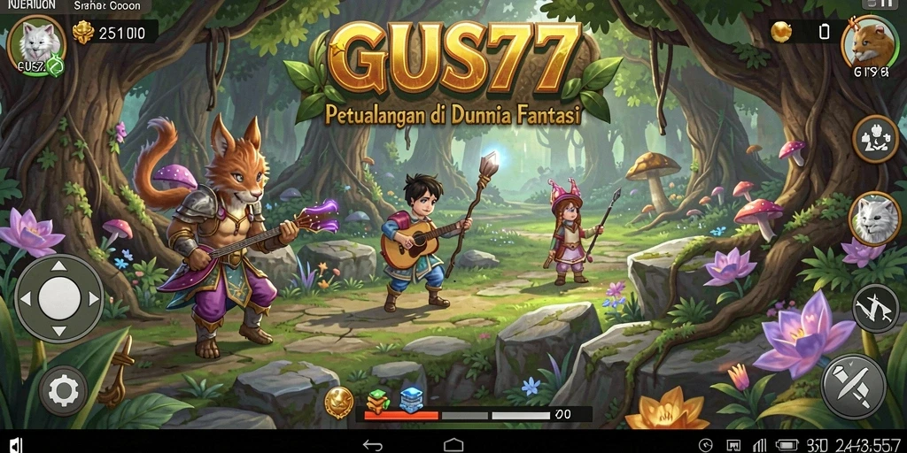 Tampilan gameplay menarik dalam petualangan fantastis GUS77.