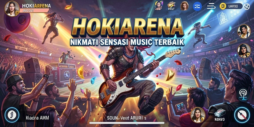 Screenshot gameplay HOKIARENA menampilkan aksi musik yang seru.
