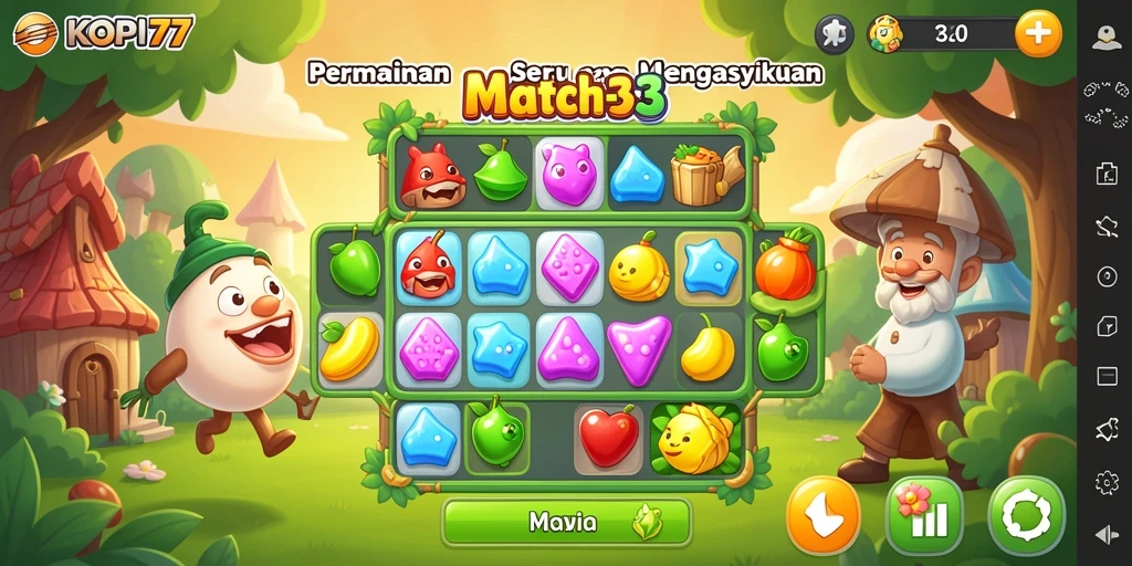 Gameplay seru KOPI77 yang penuh warna dan tantangan.