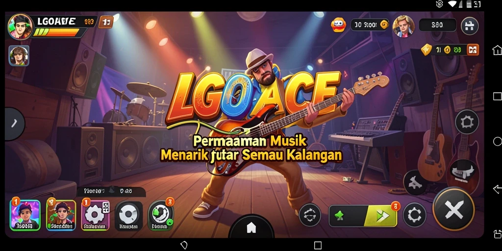 Screenshot gameplay LGOACE yang menampilkan pengalaman bermain musik.
