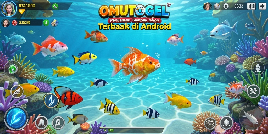 Tangkapan layar gameplay OMUTOGEL menawarkan aksi memukau dalam menembak ikan.