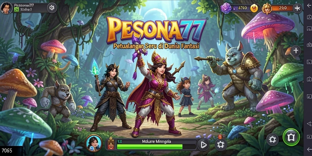Screenshot menampilkan aksi petualangan seru dalam PESONA77.