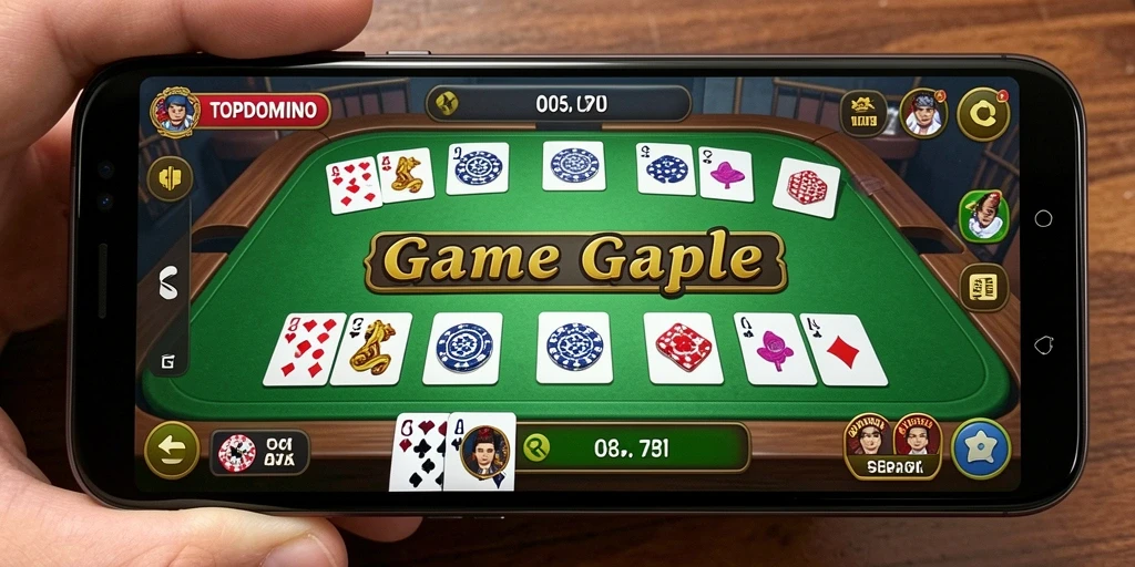 Tampilan gameplay seru dan menarik dari TOPDOMINO