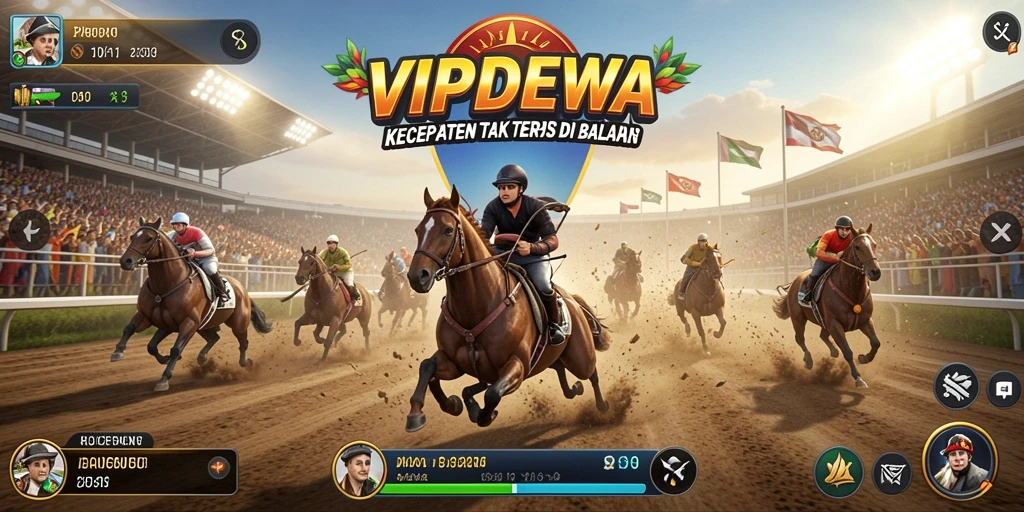 Gameplay seru dari VIPDEWA dengan balapan mendebarkan.