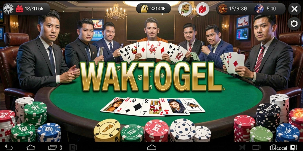 Tampilan permainan WAKTOGEL dengan grafis menarik dan gameplay poker yang seru.