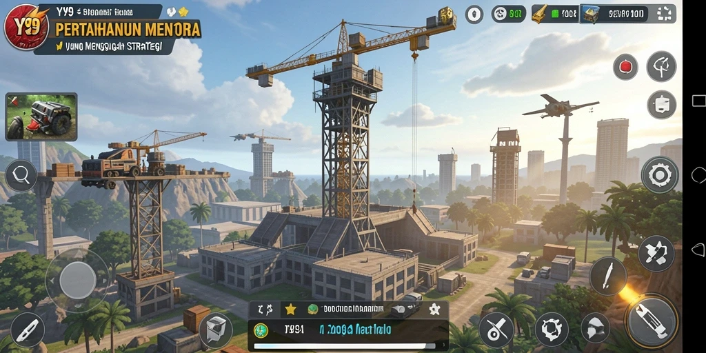 Tampilan menarik dari gameplay Y89 dalam pertahanan menara yang mendebarkan.