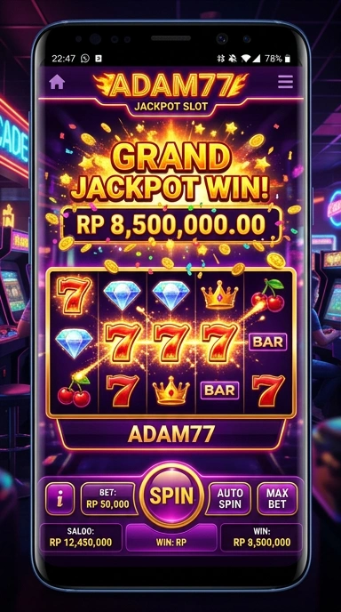 Tampilan antarmuka pengguna di adam77 yang menarik.